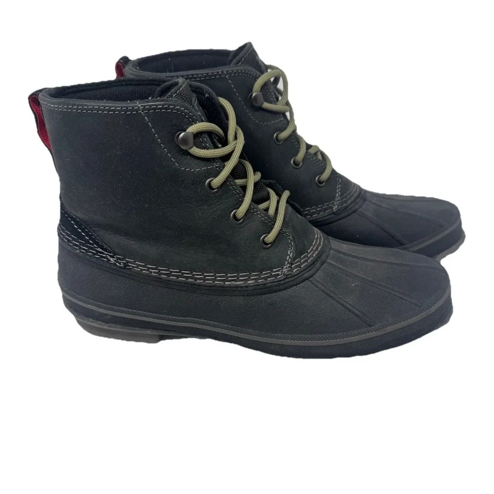 🔥UGG Butte Snow‎ Boots🎱 Black Waterproof Leather Sheepskin Lined Size 9